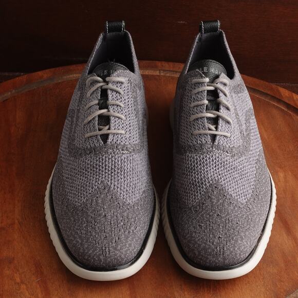 Cole Haan Oxford Men SZ 12M Gray ZeroGrand Stitchlite Wingtip Comfort Dress Shoe - Picture 2 of 14